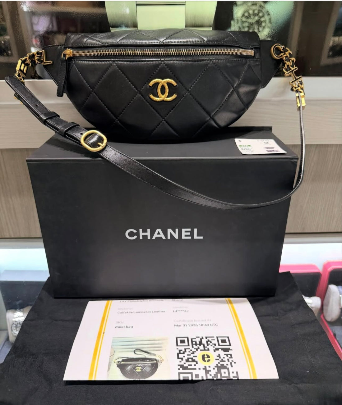 Pre-owned Chanel Quilted Waist Belt / Sling Bag 2024 Microchip