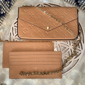 Pre-owned Louis Vuitton Pochette Félicie Arizona Monogram Empreinte Leather Crossbody Bag (2023)