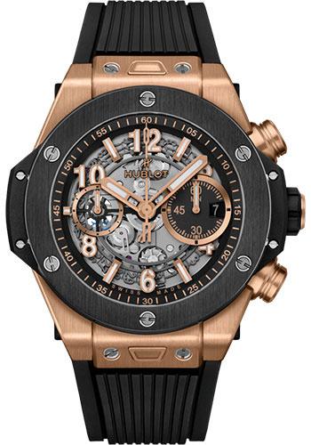 Hublot Big Bang Unico King Gold Ceramic Watch - 44 mm - Black Skeleton Dial - Black Rubber Strap-421.OM.1180.RX