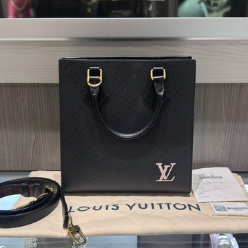 Pre-owned Louis Vuitton Sac Plat BB Black Epi Leather Tote