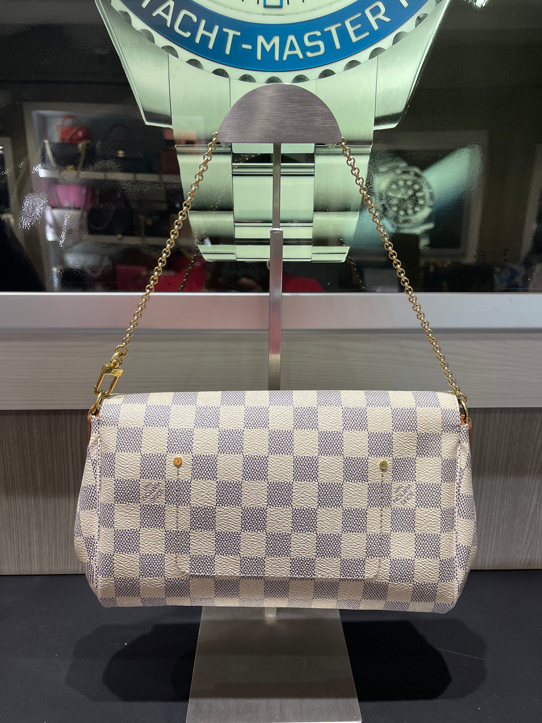 Pre-owned Louis Vuitton Favorite MM in Damier Azur