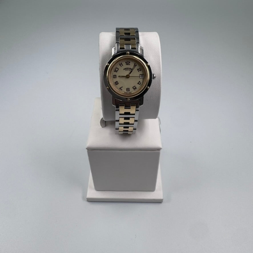 Hermes Ladies Clipper CL4.210 Two-Tone Stainless Steel and Gold Plated Quartz (watch only)