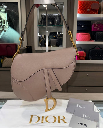 Pre-owned Christian Dior Taupe Saddle Bag (2023)