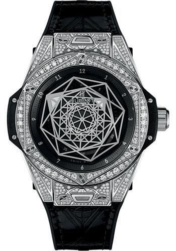 Hublot Big Bang Sang Bleu Steel Pave Watch-465.SS.1117.VR.1704.MXM18