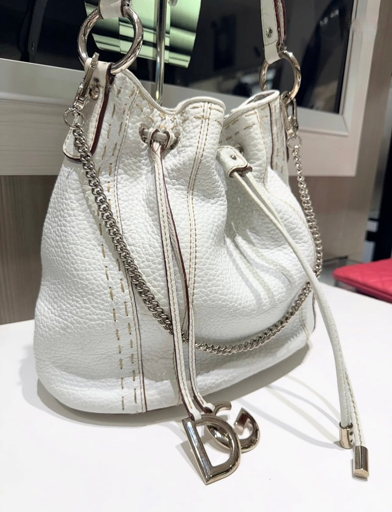 Pre-owned Dolce & Gabbana Pebbled Leather Bucket Bag
