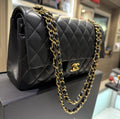 Pre-owned Chanel Black Medium Classic Double Flap Bag w/ GHW