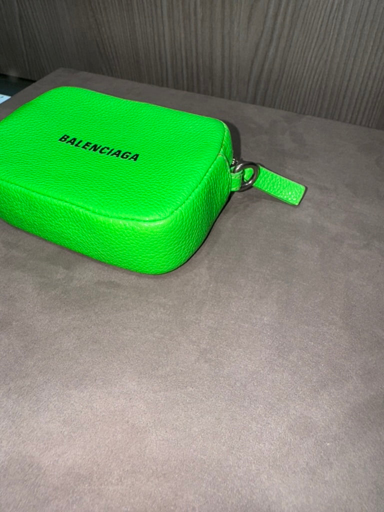Pre-owned Balenciaga Mini Cash Crossbody Bag in Lime Green