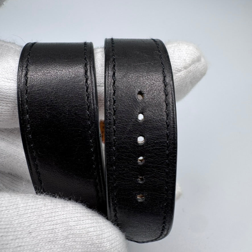 Pre-owned HERMÈS Cape Cod Quartz Watch CC2.710 – Large Model, Black Double Tour Strap