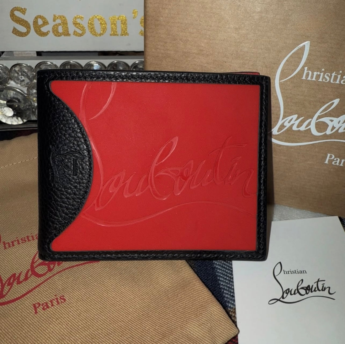 Pre-owned Christian Louboutin Coolcard Bifold Leather Wallet
