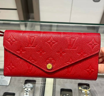 Pre-owned Louis Vuitton Red Empreinte Wallet - Josephine