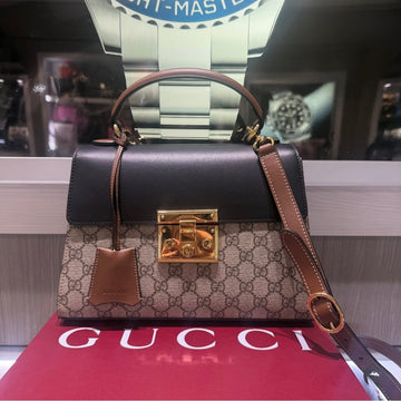 Pre-owned Gucci GG Supreme Padlock Bag (Gucci Outlet)