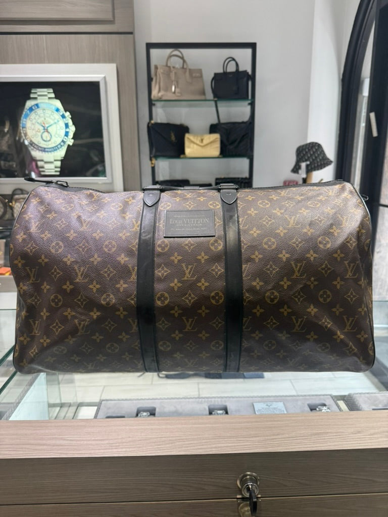 Pre-owned Louis Vuitton Monogram Waterproof Keepall 55 Limited Edition