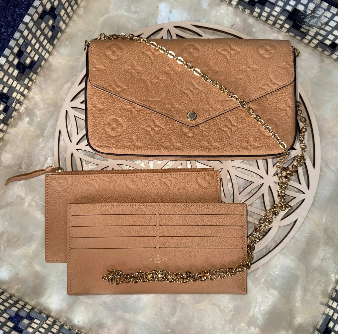 Pre-owned Louis Vuitton Pochette Félicie Arizona Monogram Empreinte Leather Crossbody Bag (2023)