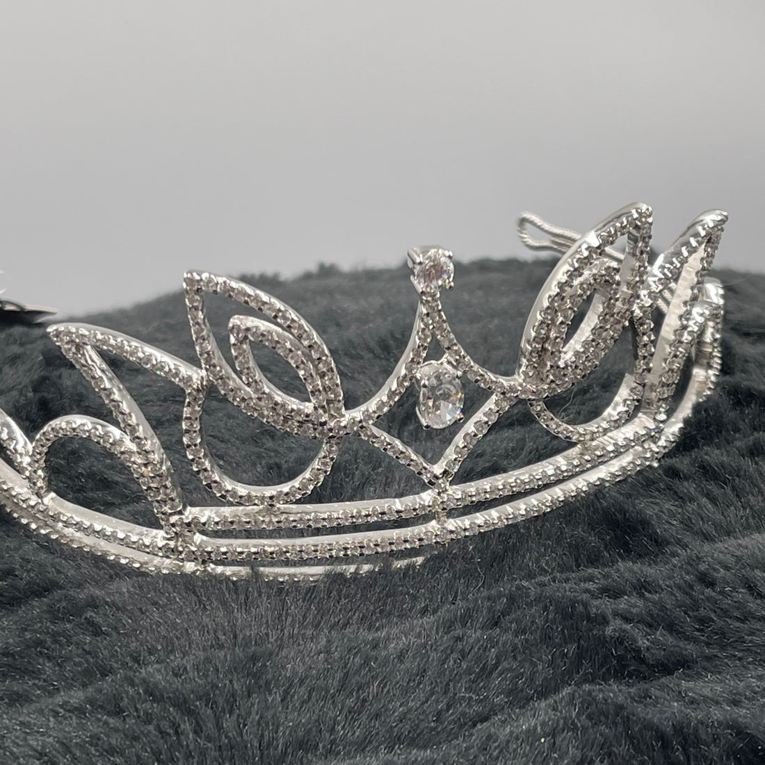 Sterling Silver CZ Tiara Headband | Cubic Zirconia | 47.4 grams (30.5 DWT)