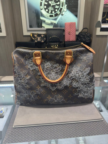 Pre-owned Louis Vuitton Speedy 30 Monogram Dentelle Limited Edition (2007)