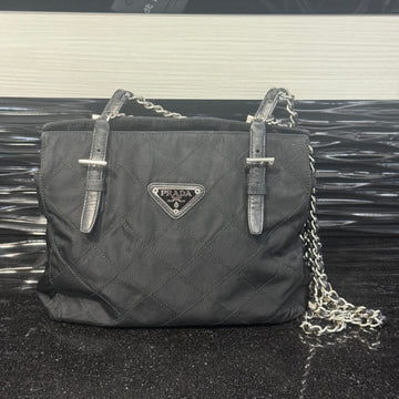 Pre-owned Prada Vintage Tessuto Quilted Tote in Nero (black) nylon