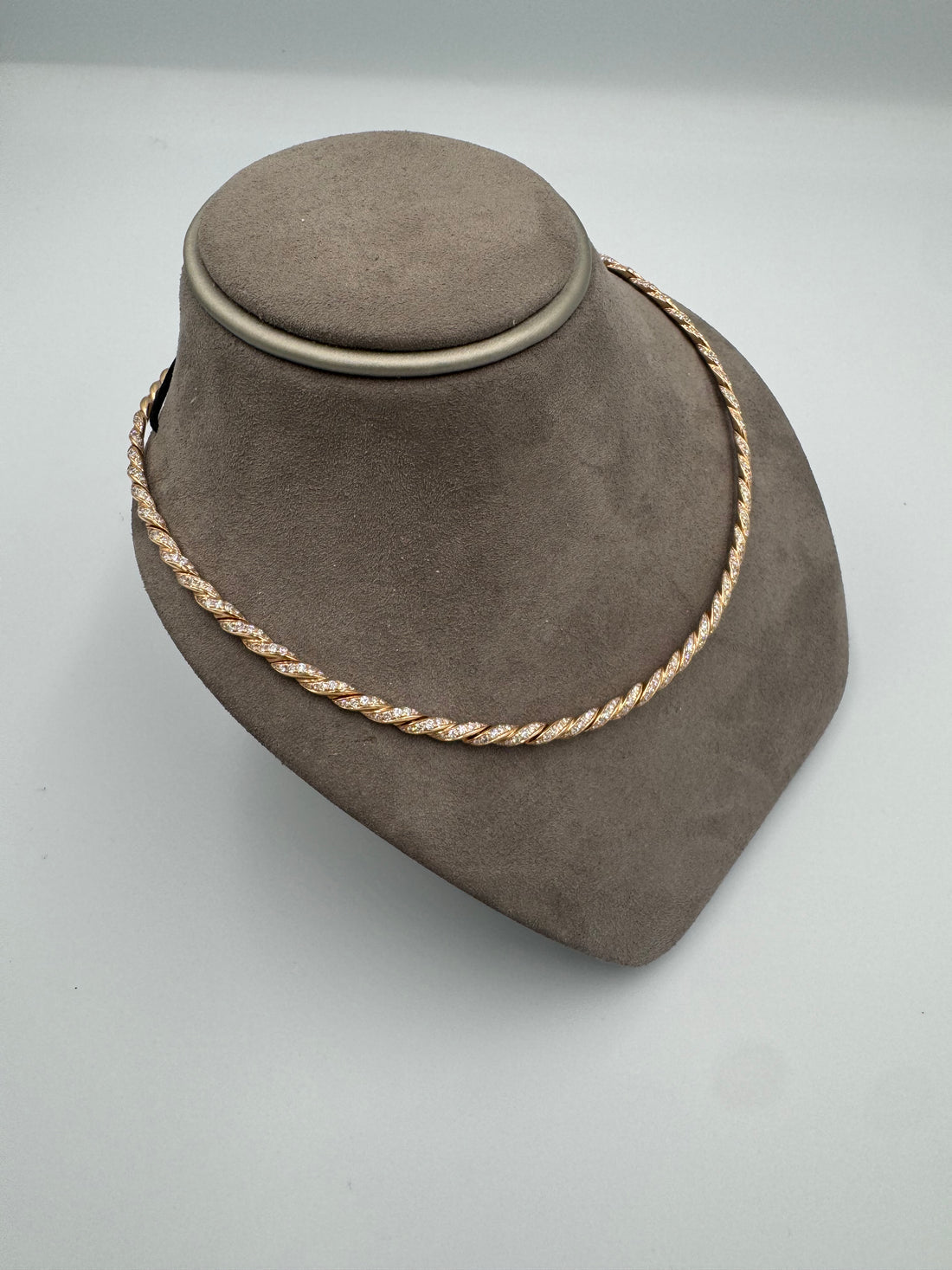 Unworn David Yurman Paveflex Necklace set in 18K Rose Gold with Diamonds, Retail $18,500