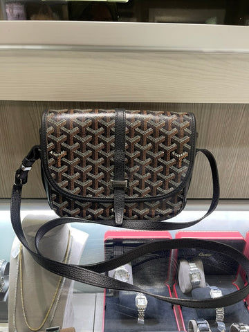 Pre-owned Goyard Belvedere II PM Goyardine Messenger Bag Black