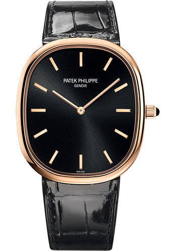 Patek Philippe Golden Ellipse - Rose Gold - Ebony Black Sunburst Dial - 5738R-001