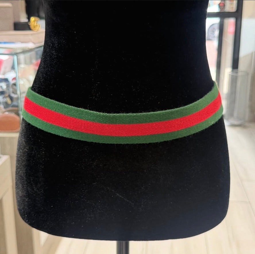 Gucci Nylon Calfskin Double G Web Belt 409416 85/34