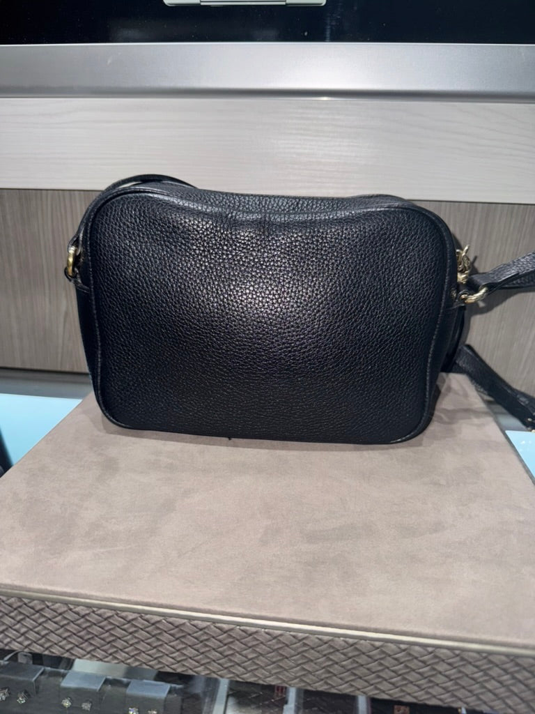 Pre-owned Gucci Soho Disco Black pebbled leather crossbody