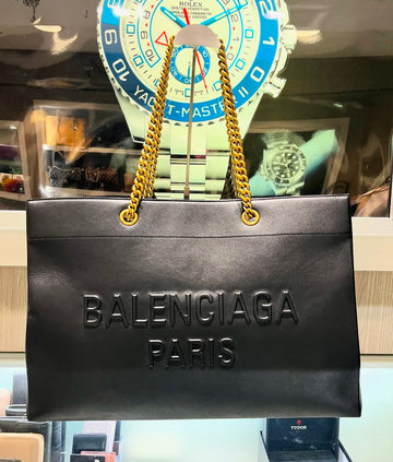 Pre-owned Balenciaga Large Duty Free Tote Bag Black lambskin