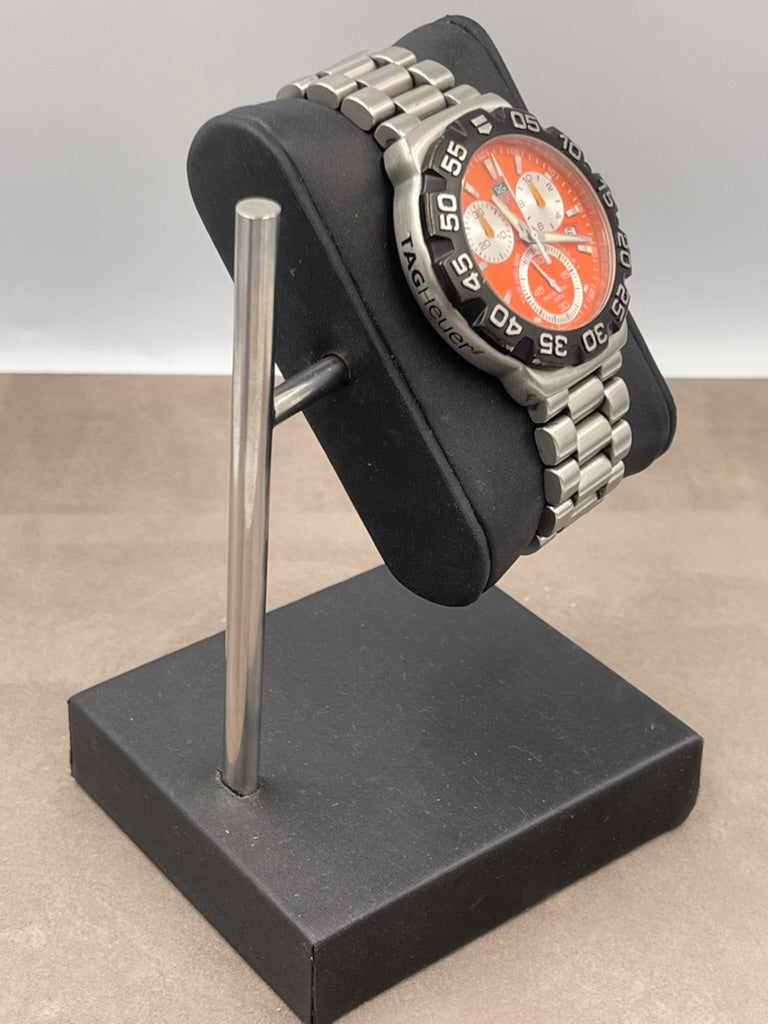 Pre-owned TAG Heuer Formula 1 Chronograph CAH1113.BA0850 Steel Orange Dial Men's Watch
