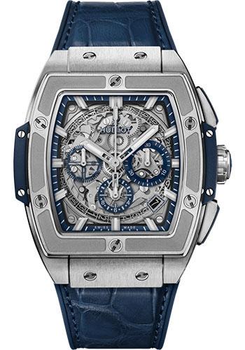 Hublot Spirit of Big Bang Titanium Blue Watch - 42 mm - Sapphire Dial - Blue Rubber and Leather Strap-641.NX.7170.LR