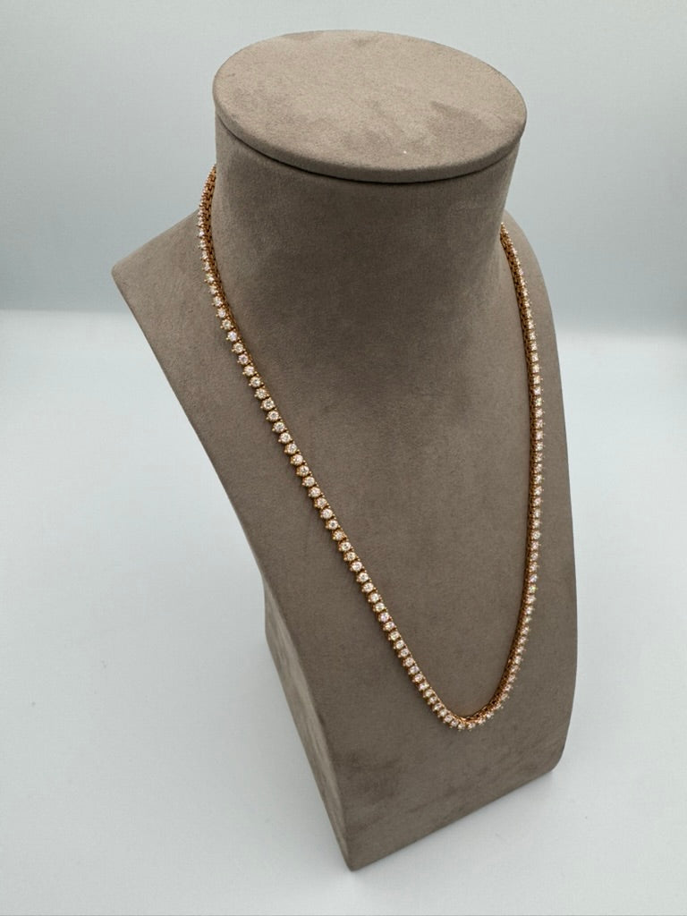 Pre-owned 10k Rose Gold Dipped Tennis Chain