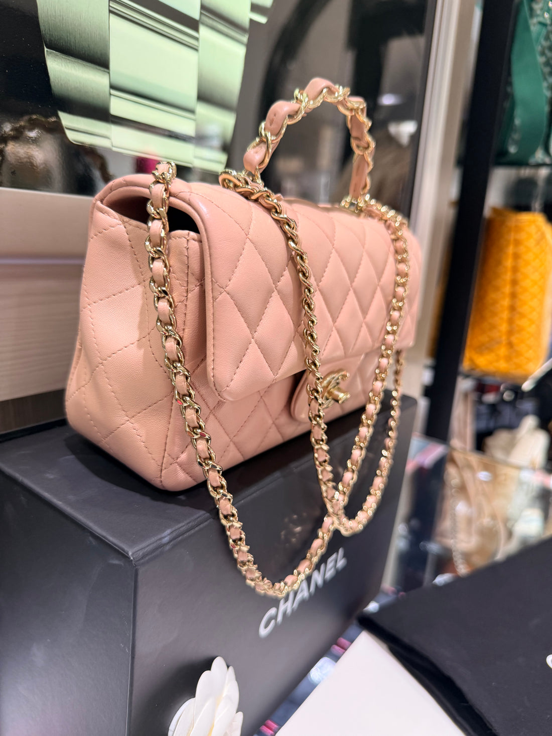 Chanel Mini Top Handle Lambskin Dusty Rose Pink gold hardware 2026 collection