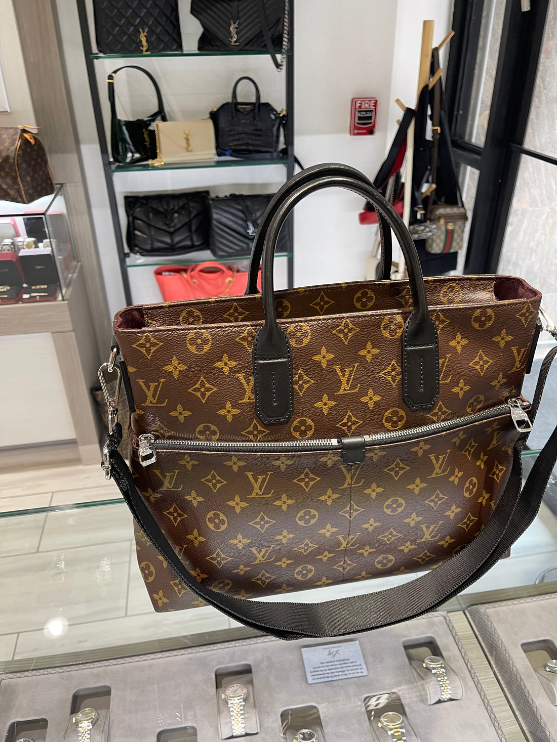 Pre-owned Louis Vuitton Monogram Macassar 7 Days a Week Business Bag (2015)