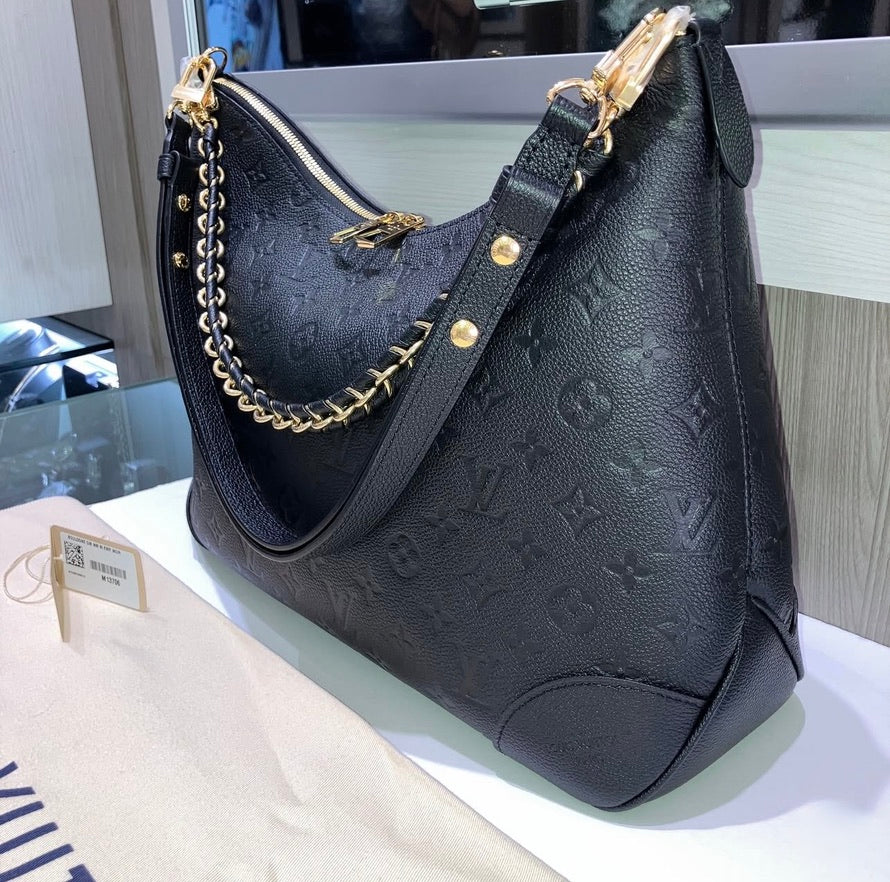 Unworn Louis Vuitton Boulogne GM Monogram Empreinte Black