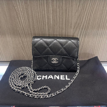 Pre-owned Chanel Classic Flap Card Holder with Chain