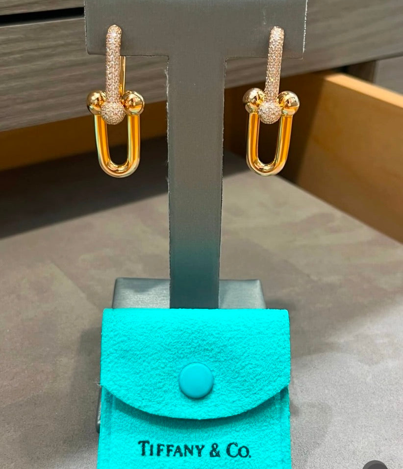 Tiffany & Co. 18K Rose Gold 1.18ctw HardWear Large Link Drop Earrings