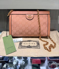 Pre-owned Gucci Ophidia Structured Shoulder Bag in Pink GG Canvas (Style #503877)