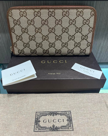 Pre-owned Gucci Original GG Canvas Zip Around Wallet