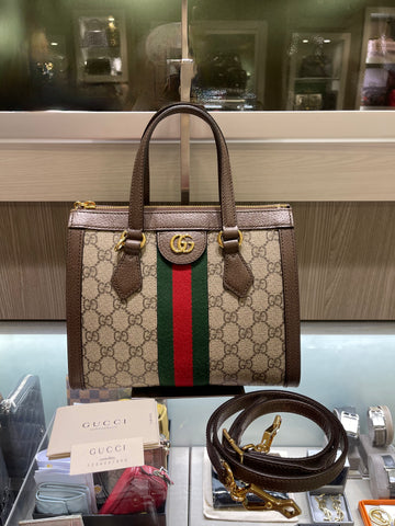 Pre-owned Gucci Small Ophidia Tote (Style #547551)