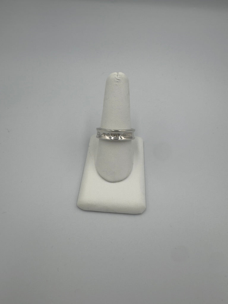 Tiffany & Co 1837 Sterling Silver Wide Band Ring size 10 (1997)