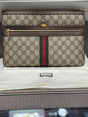 Pre-owned Gucci Flat Pouch Supreme Canvas