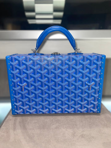 Pre-Owned Goyard Grand Hôtel Trunk Bag Navy Blue