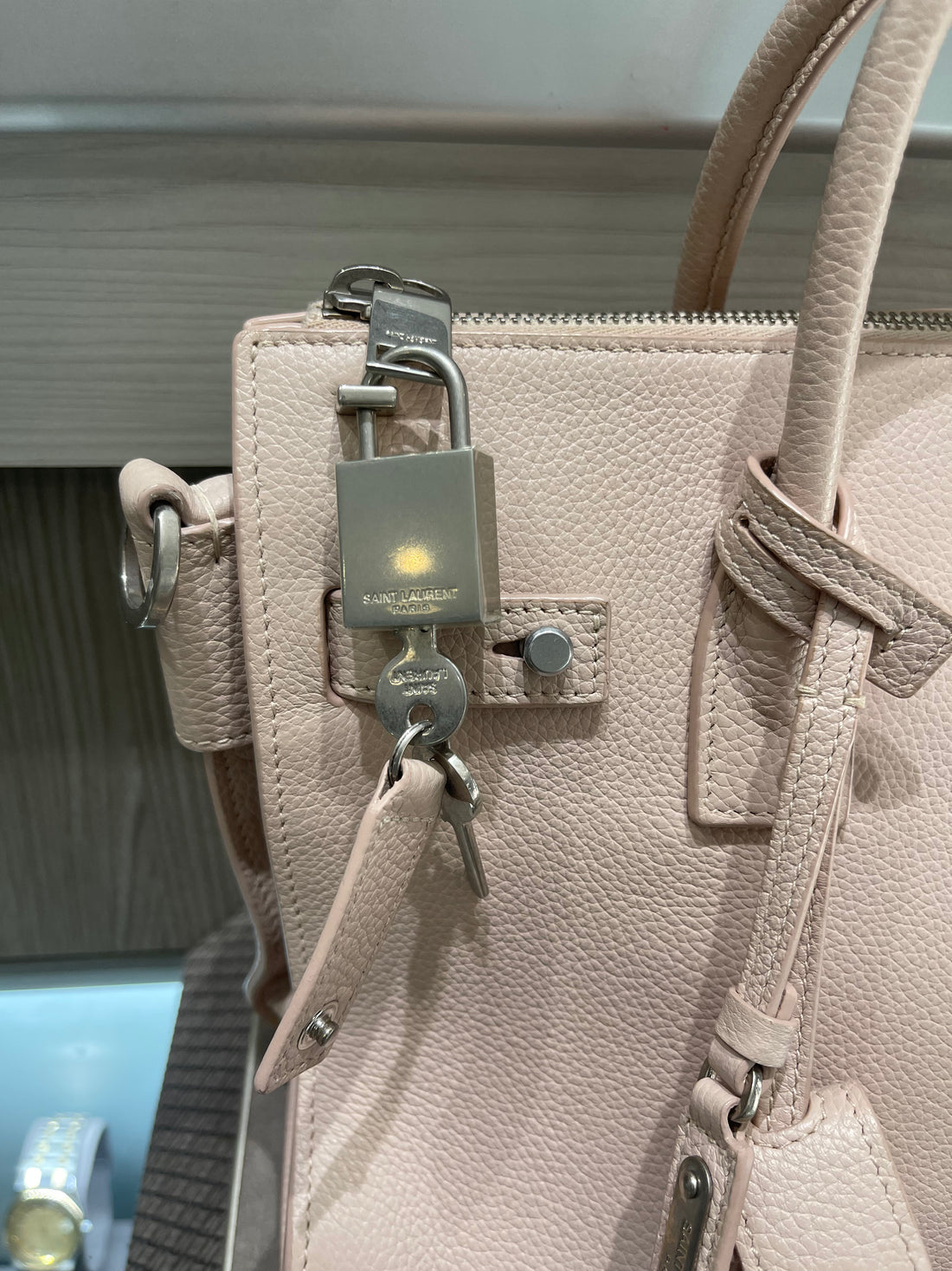 Pre-owned Saint Laurent Classic Sac De Jour Small Grained Leather – Blush Pink (2018)
