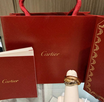 Pre-owned Cartier Large Model Trinity Ring 18kt Tri-Color Gold Size 52/US 6 (2016)