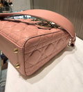 Pre-owned Christian Dior Small Lady Dior My ABCDior Bag in Mauve Cannage Lambskin (2023)