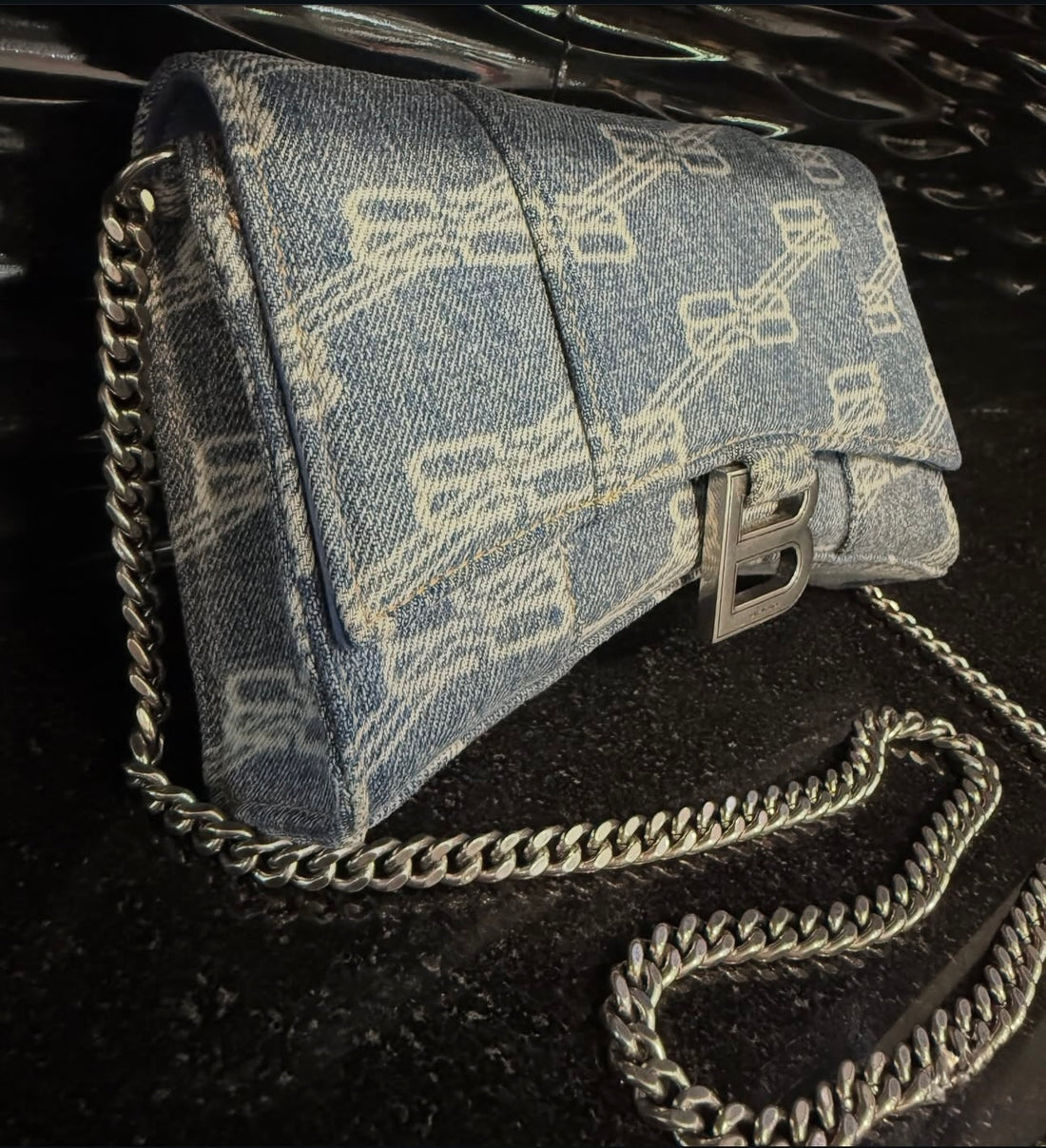 Pre-owned Balenciaga XS Hourglass in Denim