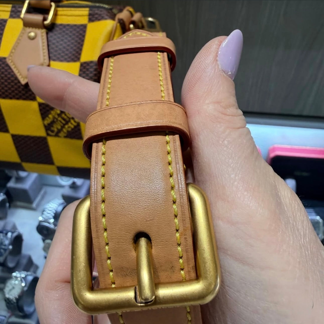 Pre-owned Louis Vuitton Damier Pop Speedy Bandoulière 25 in Jaune Mat (2024)