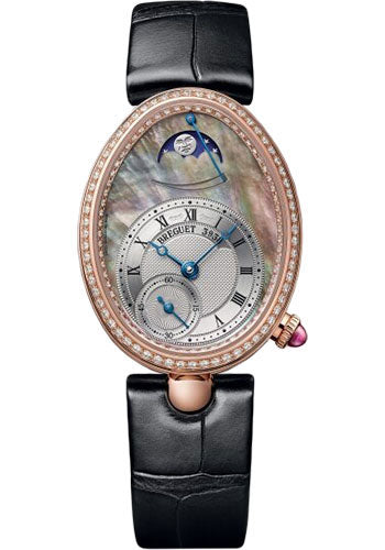 Breguet Reine de Naples 8908 - Rose Gold Case - Mother-Of-Pearl Dial - Black Leather Strap - 8908BR/5T/964/D00D3L