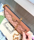 Pre-owned Gucci Ophidia Structured Shoulder Bag in Pink GG Canvas (Style #503877)