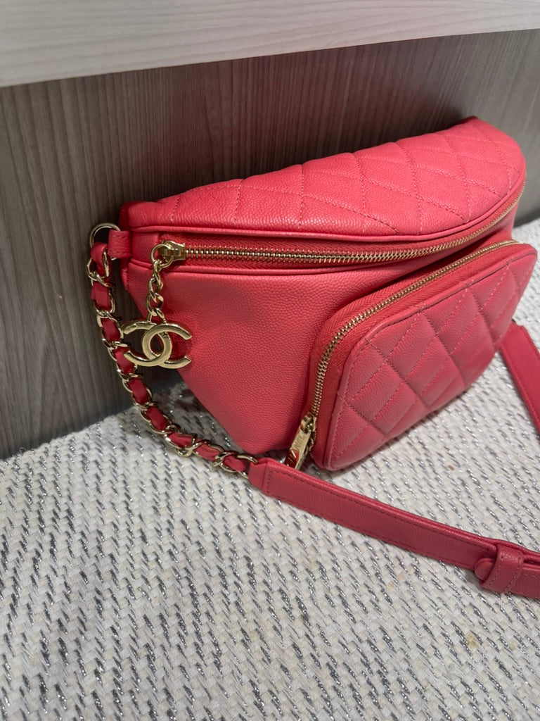 Pre-owned Chanel Caviar Quilted Business Affinity Belt Bag