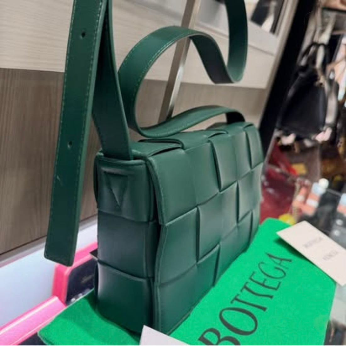 Pre-owned Bottega Veneta Small Cassette Bag in Rain Tree Green