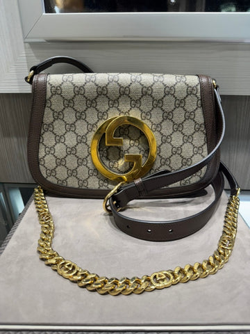 Pre-Owned Gucci GG Supreme Canvas Blondie Shoulder Bag Style: 600268